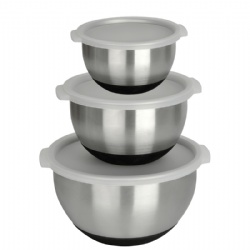 stainless steel Mixing Bowls with PP Lips